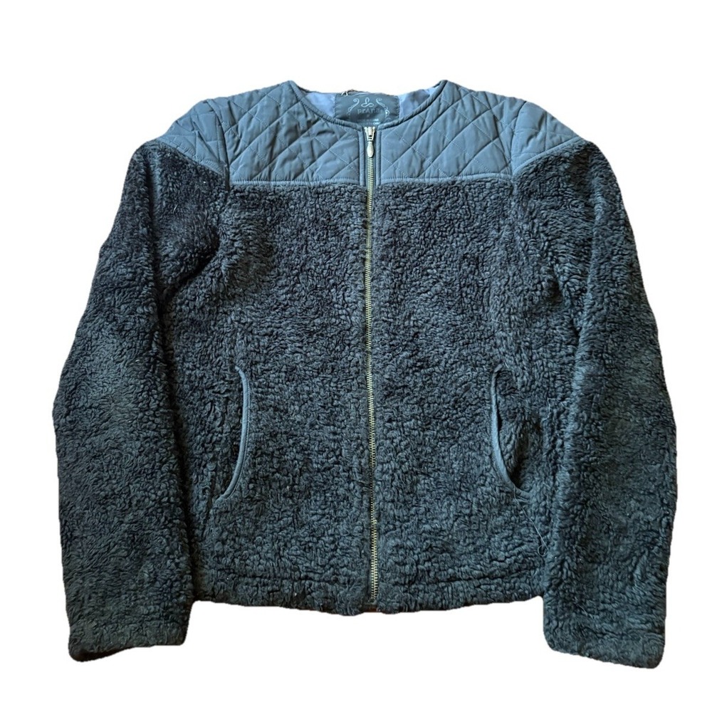 PrAna Women's Sweater Sherpa Black Fleece‎ Full Zip Size Medium